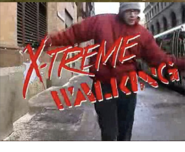X-TREME WALKING viral video still from the MTV2 teaser site