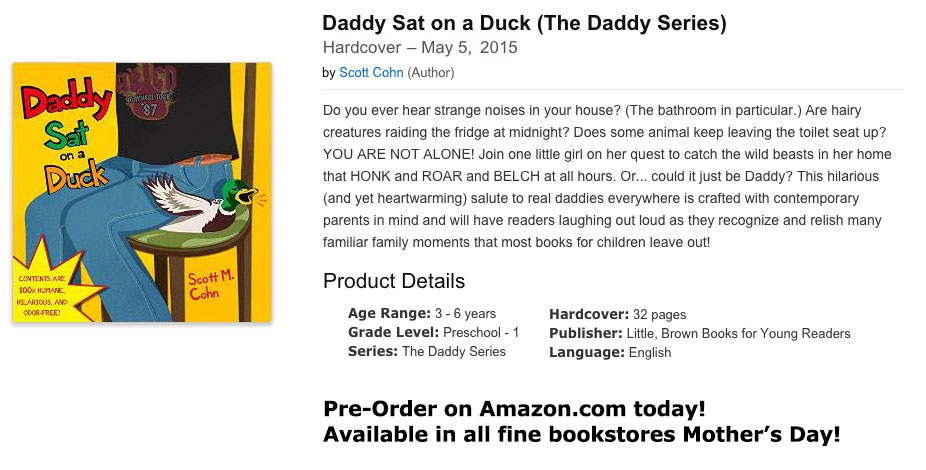 Daddy Sat on a Duck cover — dad in jeans sits on a startled duck